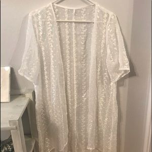 White Lace Flowy Cardigan